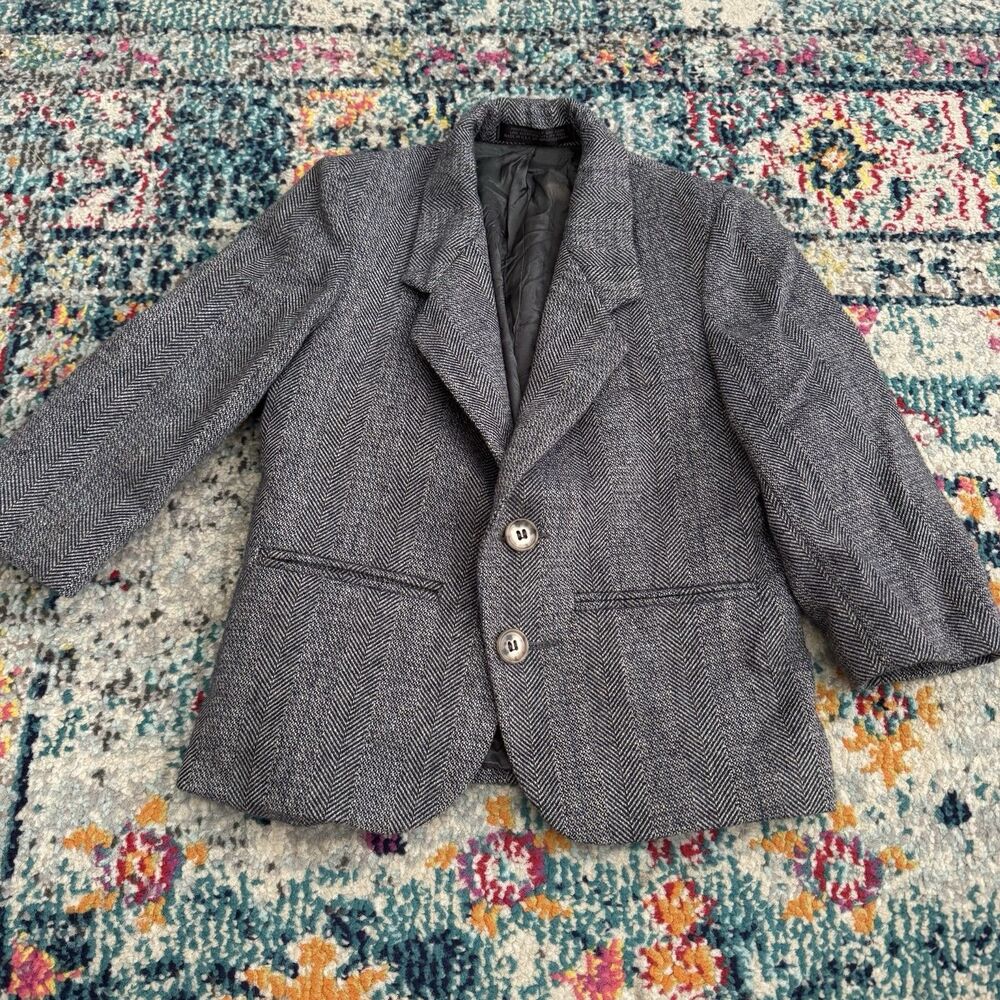 Vintage 90s Jacobson's Wool Tweed Blazer Jacket Kid's Size 4*